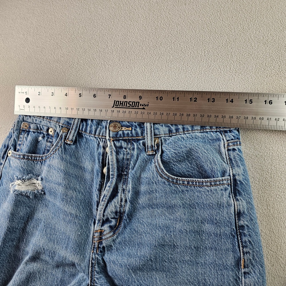 Aeropostale 90's Baggy Distressed Denim‎ Jeans Women 28W Blue Straight Leg - Picture 7 of 13